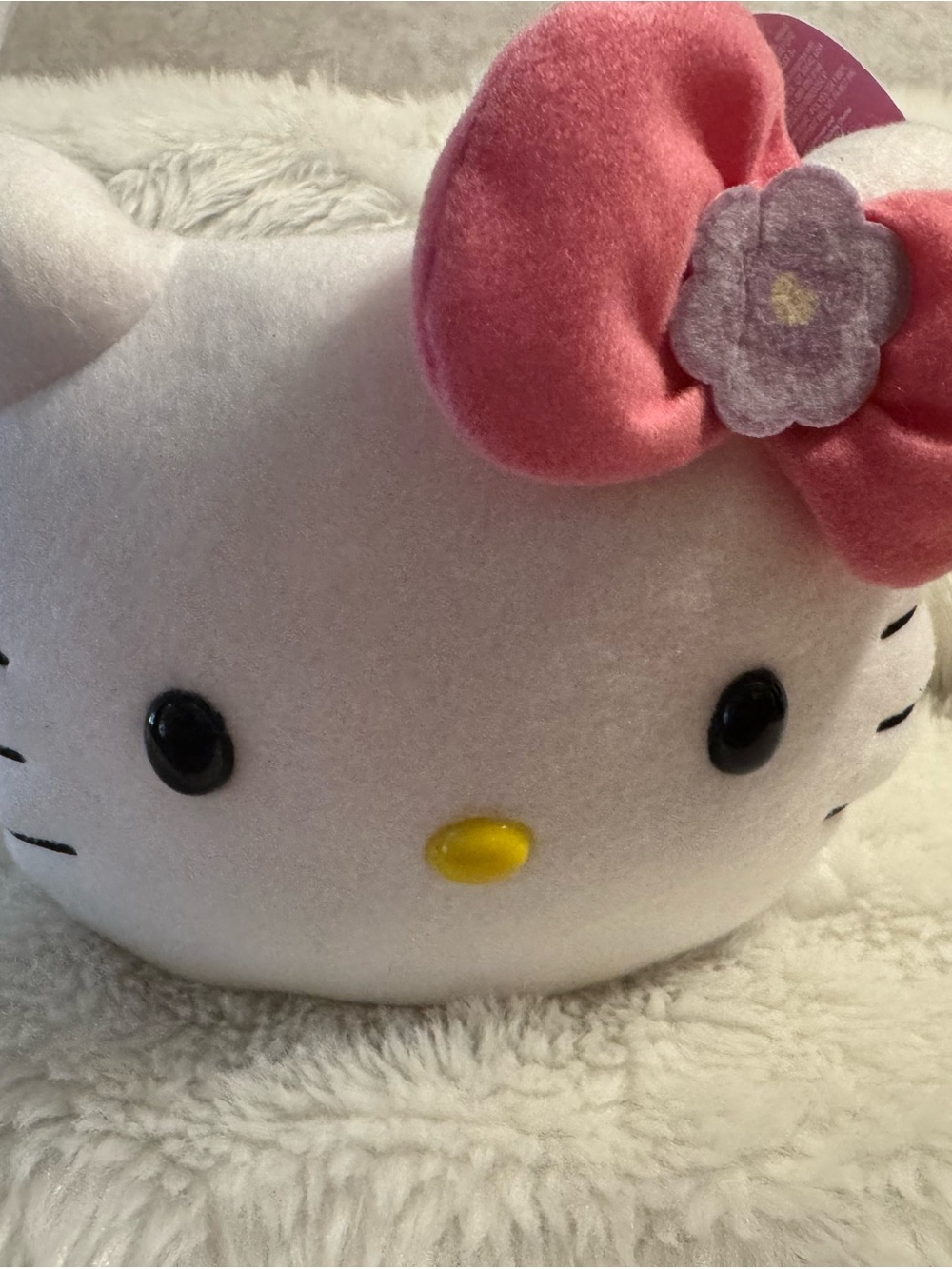Hello Kitty Soft White Plush Bucket with Pink Tag